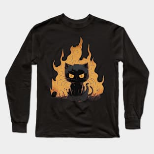 🐈 fire cat Long Sleeve T-Shirt